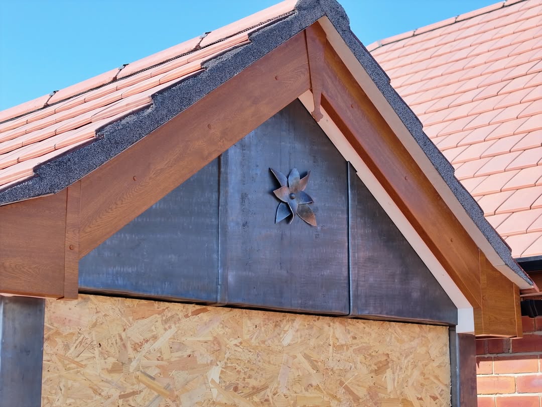 Bespoke timber and lead dormer gable detail